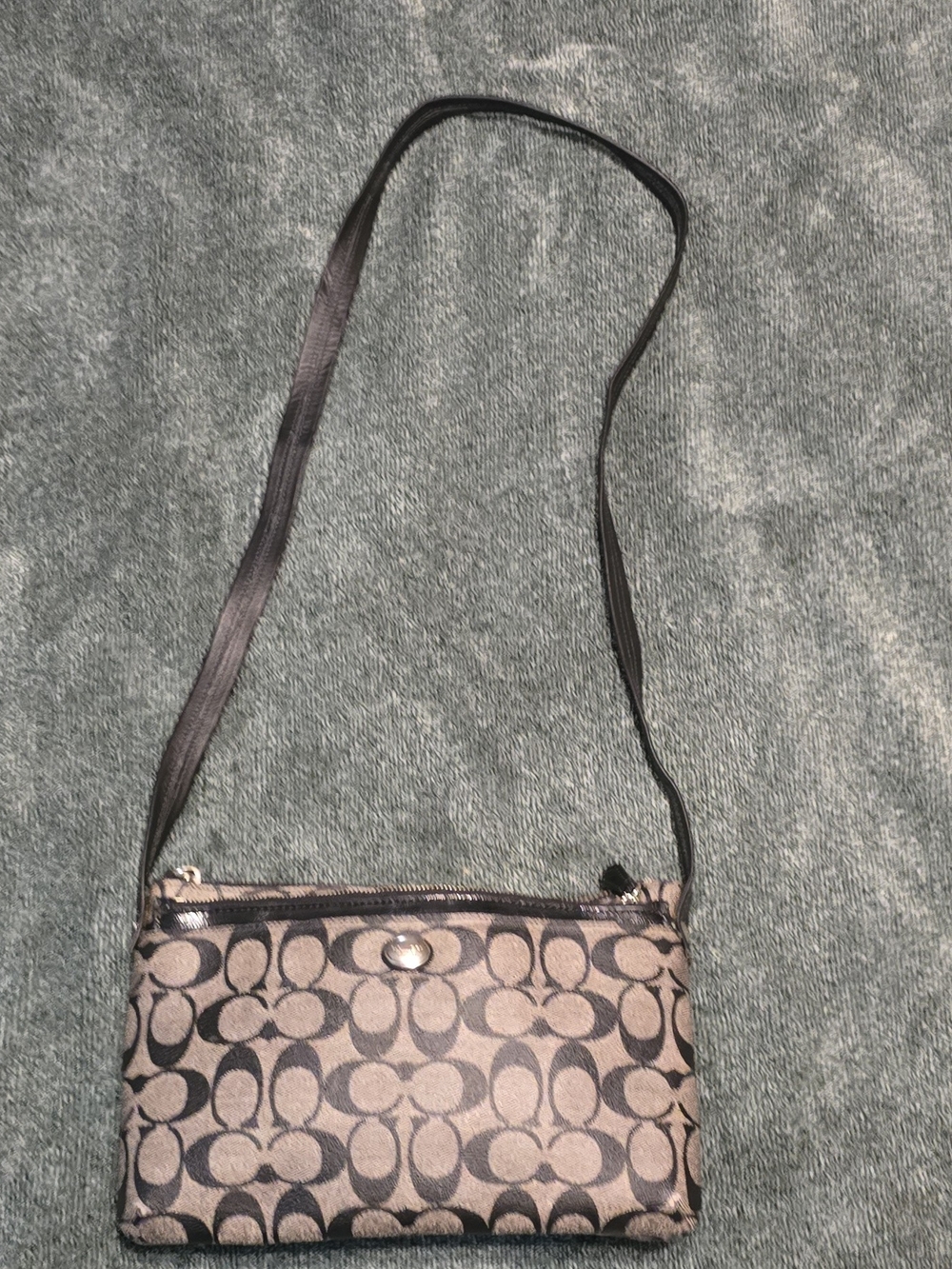 Coach Black and Gray Signature Crossbody